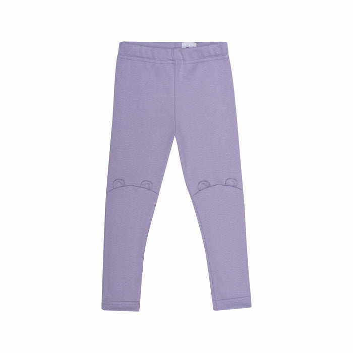 Wooly Organic Wooly Organic - Kids Rib Leggings with Teddy Ears (Purple) Pants