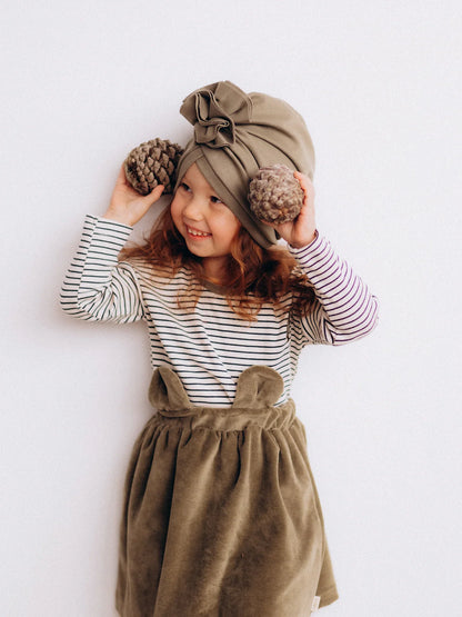 Striped Longsleeve Top with Bunny Embroidery (GOTS)