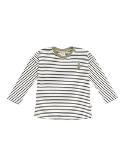 Striped Longsleeve Top with Bunny Embroidery (GOTS)