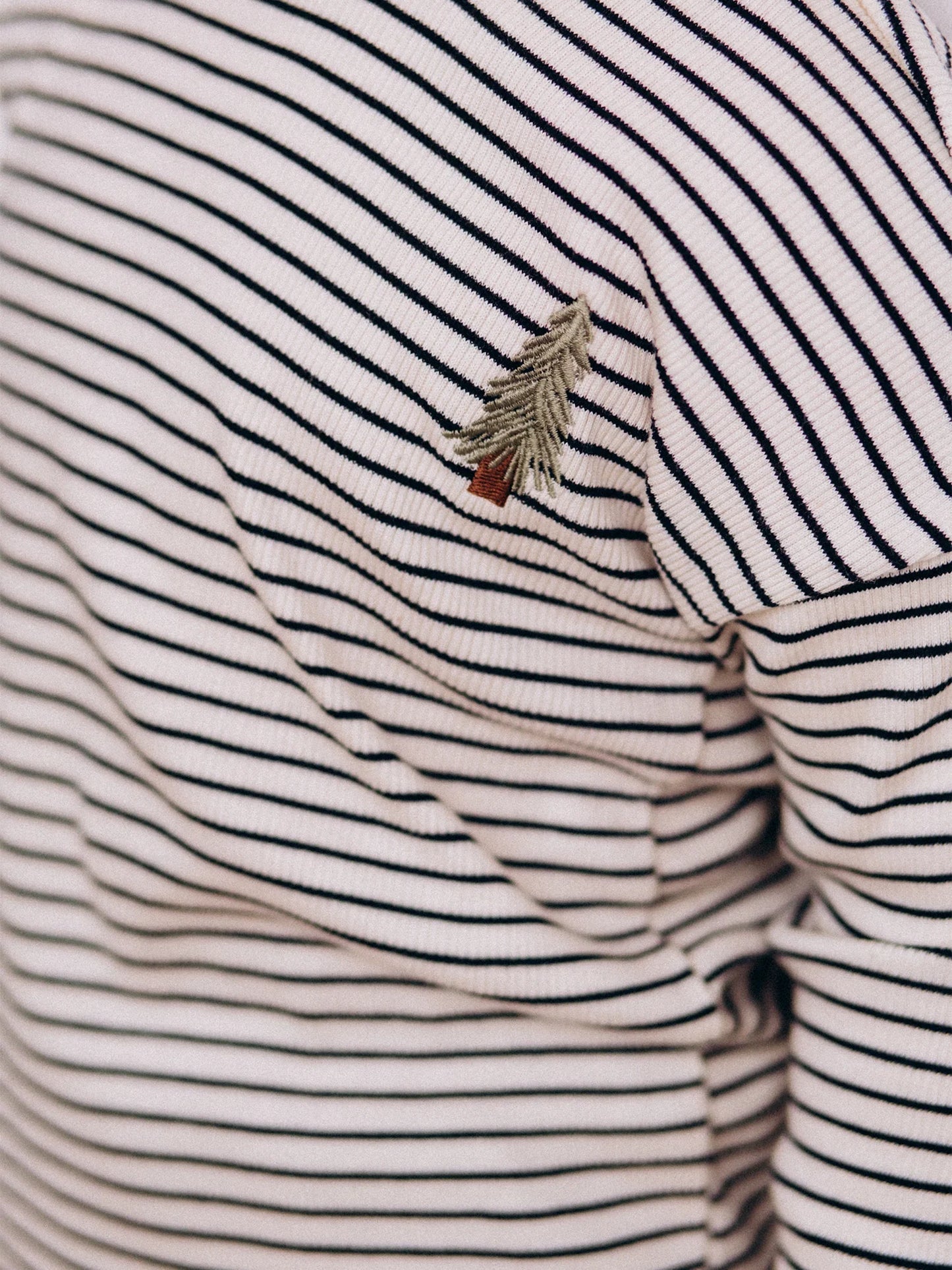 Striped Longsleeve Top with Bunny Embroidery (GOTS)