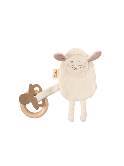 Crinkle Sheep With Wooden Teether