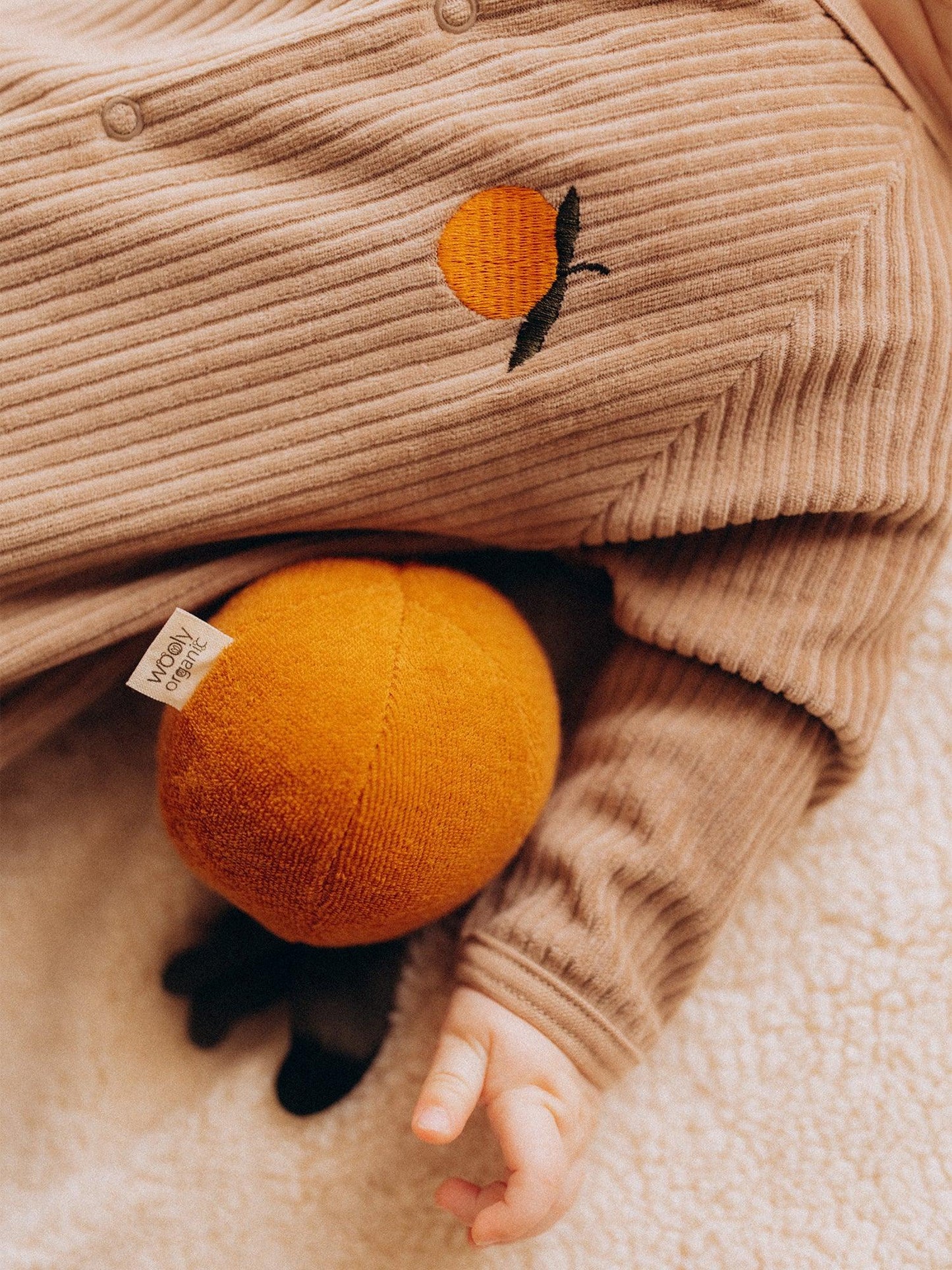 Orange‑Shaped Organic Cotton Rattle