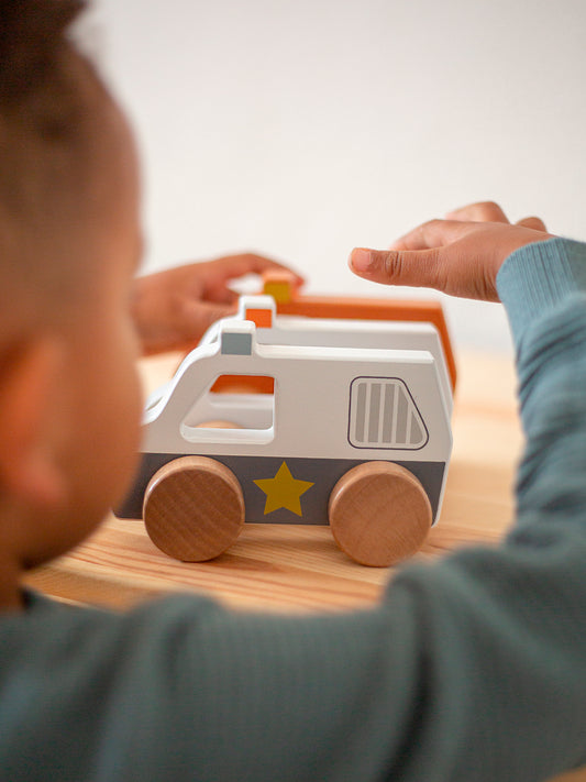 Wooden Police Car Toy