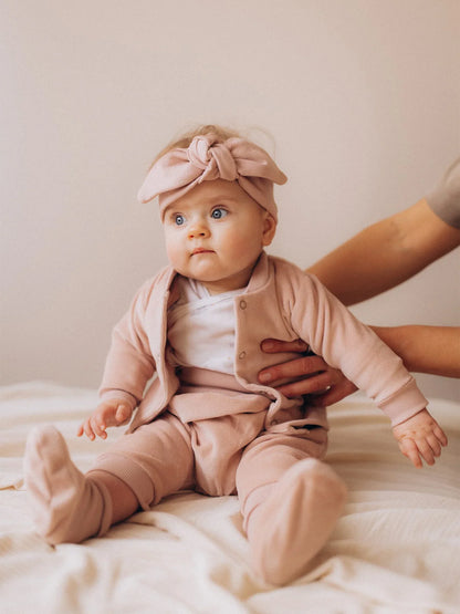 Dusty Pink Velour Jacket (GOTS)