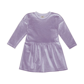 Wooly Organic Wooly Organic - Kids Velour Dress (Purple) Dress