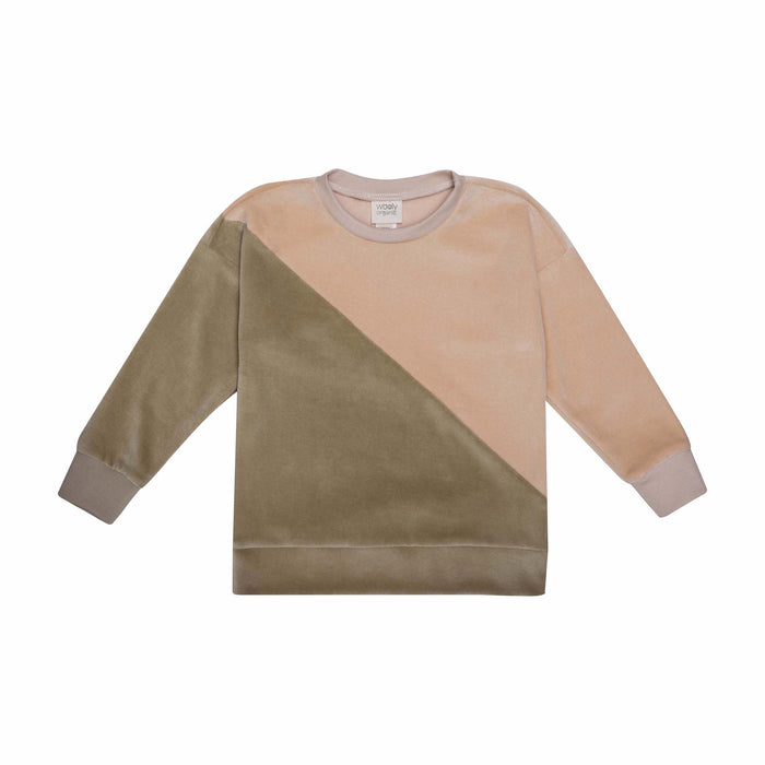 Wooly Organic - Kids Velour Sweater (Smoke Grey/Slate Green)