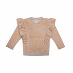 Wooly Organic Wooly Organic - Kids Velour Sweater with Raffles (Peach) Sweatshirt