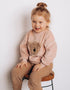Velour Sweater with Bear Embroidery (GOTS)