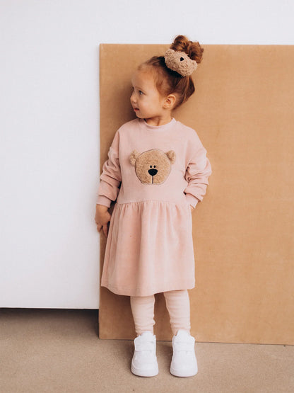 Embroidered Velour Dress (GOTS)