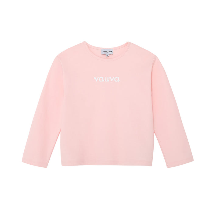 Vauva FW23 - 女童棉質長袖圓領 T 恤 (淺粉色)
