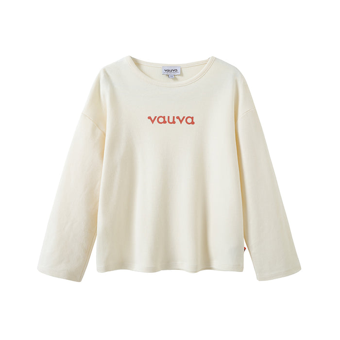 Vauva FW23 - 女童棉質長袖圓領 T 恤 (米白色)