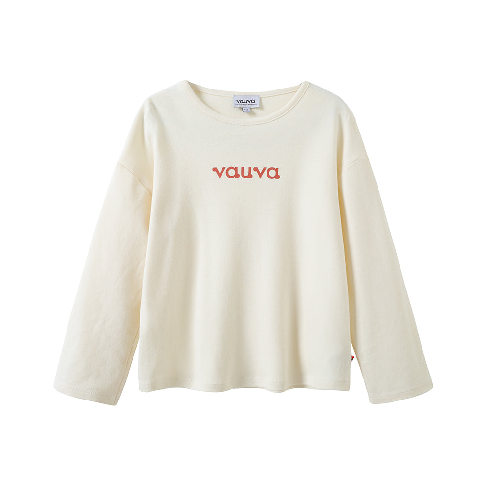 VAUVA Vauva FW23 - Kids Cotton Long Sleeve Crewneck T-Shirt (Off White) T-shirt