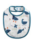 VAUVA Vauva FW23 - Baby Boy White Goose All Over Print Cotton Bib (White) Bib