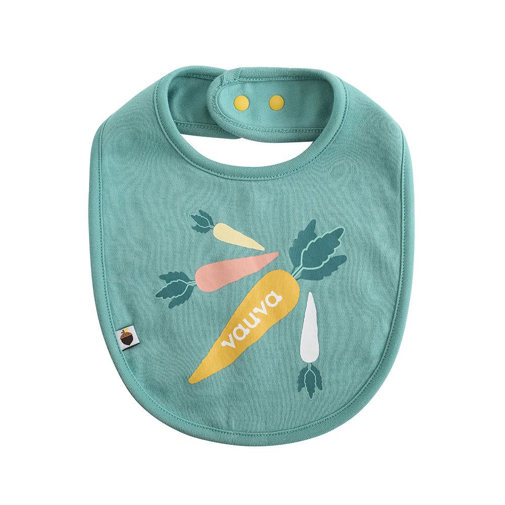 VAUVA Vauva FW23 - Baby Boy Carrot Pattern Cotton Bib (Green) Bib