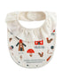 VAUVA Vauva FW23 - Baby Girls Pinwheel All Over Print Ruffle Cotton Bib (White) Bib