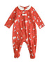VAUVA Vauva FW23 - Baby Girl Nordic Style Cotton Long Sleeve Romper (Red) Romper