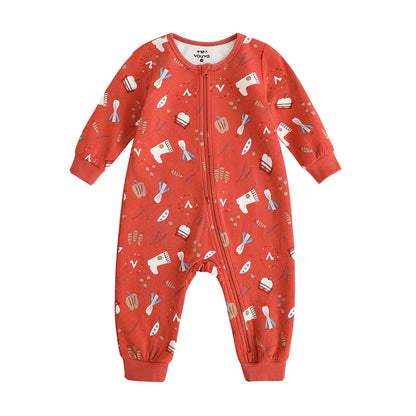 VAUVA Vauva FW23 - Baby Girls Nordic Style Cotton Romper (Red) Romper