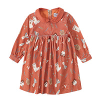 Vauva FW23 - Baby Girls Happy Farm Doll Collar Dress (Red) product image front