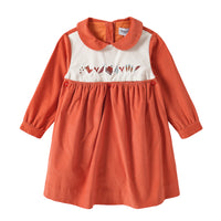 VAUVA Vauva FW23 - Baby Girls Doll Neck Embroidered Dress Dress