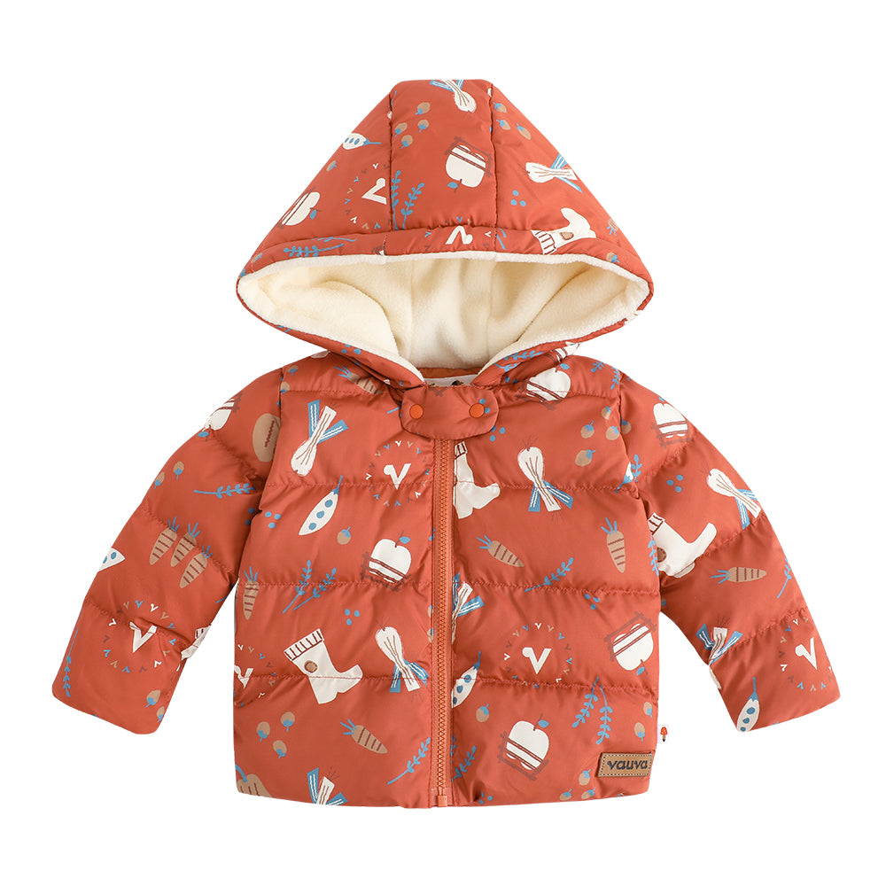 VAUVA Vauva FW23 - Baby Girl Happy Farm Hooded Padded Coat Coat &amp; Jacket