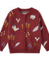 VAUVA Vauva FW23 - Baby Girls Farm Jacquard Cotton Cashmere Jacket (Red) Coat & Jacket