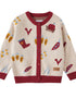 VAUVA Vauva FW23 - Baby Girls Farm Jacquard Cotton Cashmere Jacket (White) Coat & Jacket