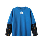 VAUVA Vauva FW23 - Boys Simple Color Block Sweatshirt (Blue) Sweatshirt