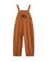 VAUVA Vauva FW23 - Kids Embroidered Cotton Dungarees (Orange) Dungarees