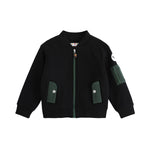 VAUVA Vauva FW23 - Boys Zip Long Sleeve Jacket (Black/Green) Coat & Jacket