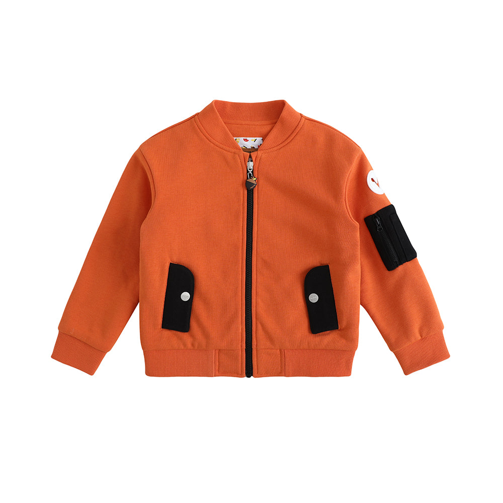 VAUVA Vauva FW23 - Boys Zip Long Sleeve Jacket (Orange/Black) Coat &amp; Jacket