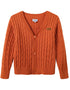 VAUVA Vauva FW23 - Boy's Braided Long Sleeve Knit Jacket (Orange) Coat & Jacket