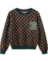 VAUVA Vauva FW23 - Boys Cotton Long Sleeve Pocket Crewneck Sweatshirt (Green)