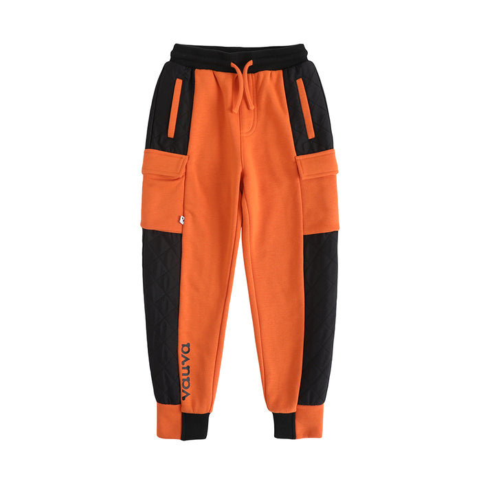 Vauva FW23 - 男童休閒風雙袋長褲 (橙色)