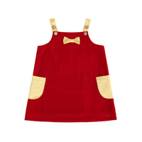 Vauva FW23 - Baby Girls Red Corduroy Dress product image fornt