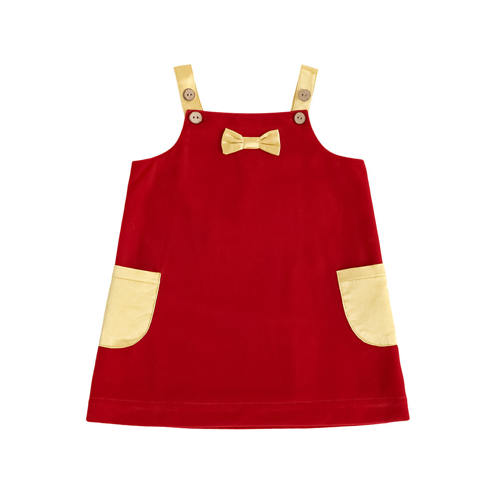 VAUVA Vauva FW23 - Baby Girls Red Corduroy Dress Dresses