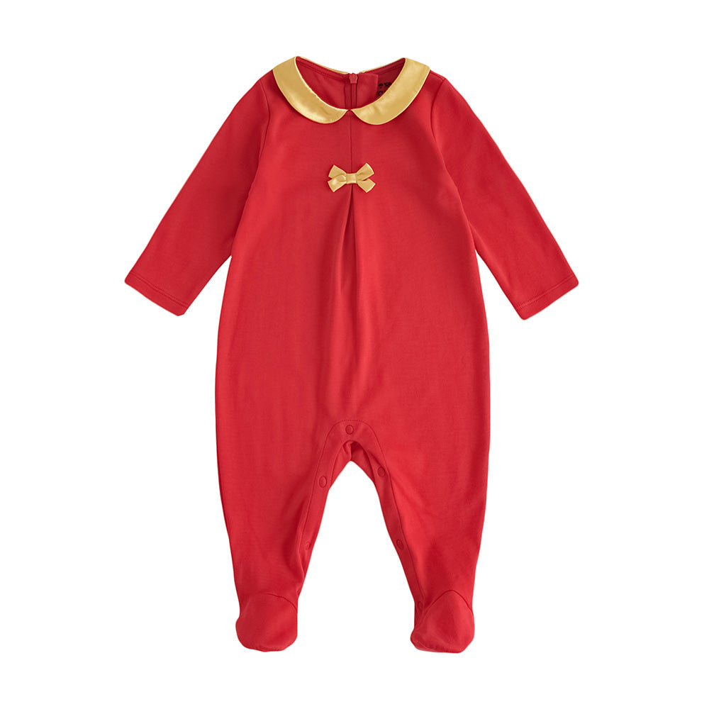 VAUVA Vauva FW23 - Baby Girls New Year Festival Bow Romper Romper