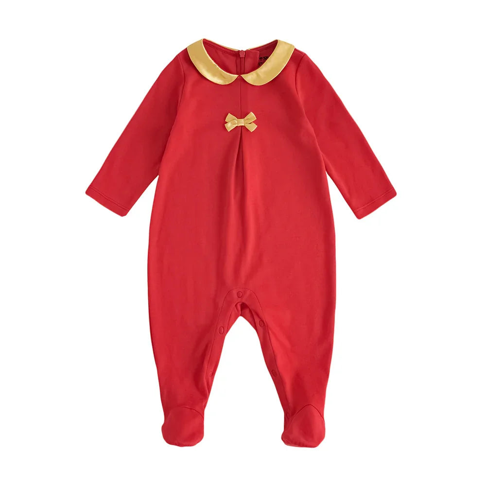 VAUVA Vauva FW23 - Baby Girls New Year Festival Bow Romper Romper