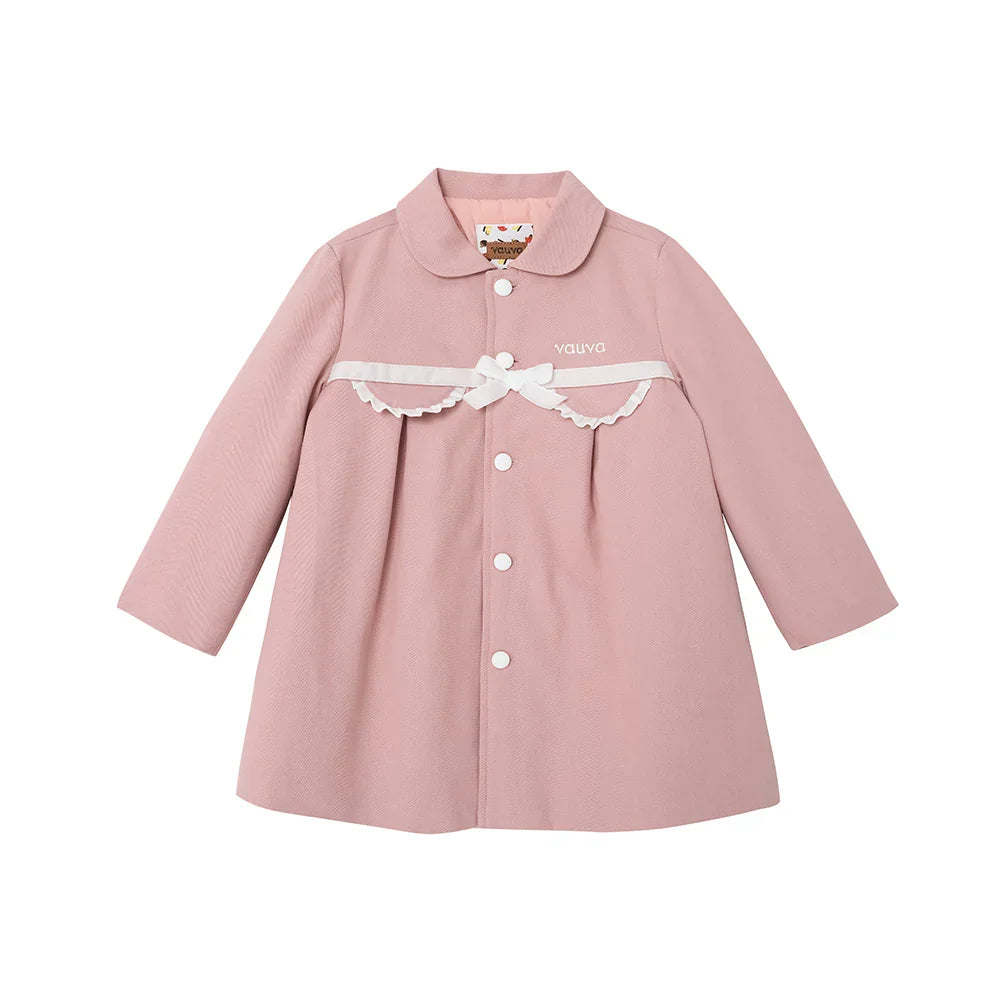 VAUVA Vauva FW23 - Girls Embroidered Logo Quilted Coat (Pink) Coat & Jacket