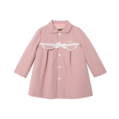 VAUVA Vauva FW23 - Girls Embroidered Logo Quilted Coat (Pink) Coat &amp; Jacket