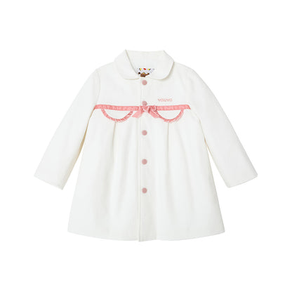 VAUVA Vauva FW23 - Girls Embroidered Logo Quilted Coat (White) Coat &amp; Jacket