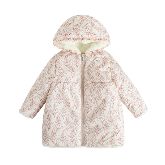 VAUVA Vauva FW23 - Girls White Zip Long Sleeve Coat Coat & Jacket