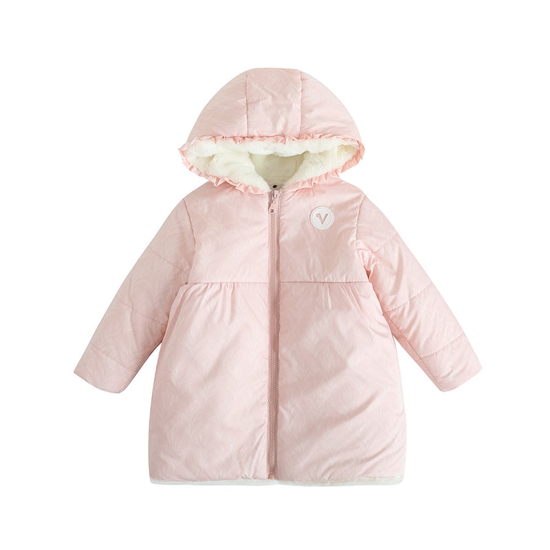 Vauva FW23 - Girls Pink Zip Long Sleeve Coat-product image front
