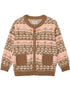 VAUVA Vauva FW23 - Girls Jacquard Cotton Cashmere Jacket (Brown) Coat & Jacket