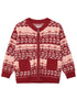 VAUVA Vauva FW23 - Girls Jacquard Cotton Cashmere Jacket (Red) Coat & Jacket