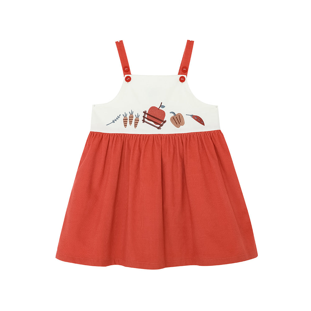 Vauva FW23 - Girls Happy Farm Printed Cotton Sleeves Dress