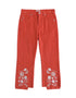 VAUVA Vauva FW23 - Girls Embroidered Flared Pants (Red) Pants