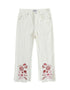 VAUVA Vauva FW23 - Girls Embroidered Flared Pants (White) Pants