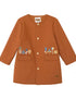 VAUVA Vauva FW23 - Girls Embroidered Twill Cotton Coat (Brown) Coat & Jacket