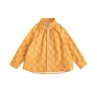 Vauva FW23 - Girls Printed Cotton Corduroy Shirt (Yellow) product image front 