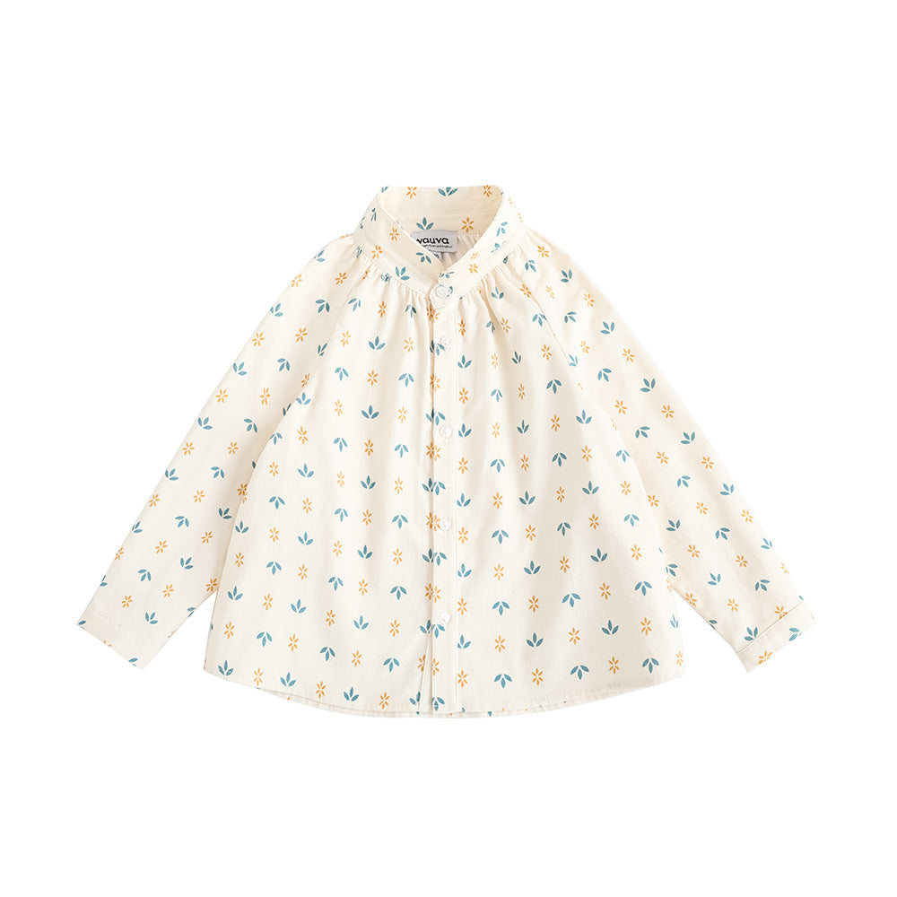 VAUVA Vauva FW23 - Girls Printed Cotton Corduroy Shirt (White) Shirt